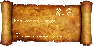 Maskovics Hanga névjegykártya